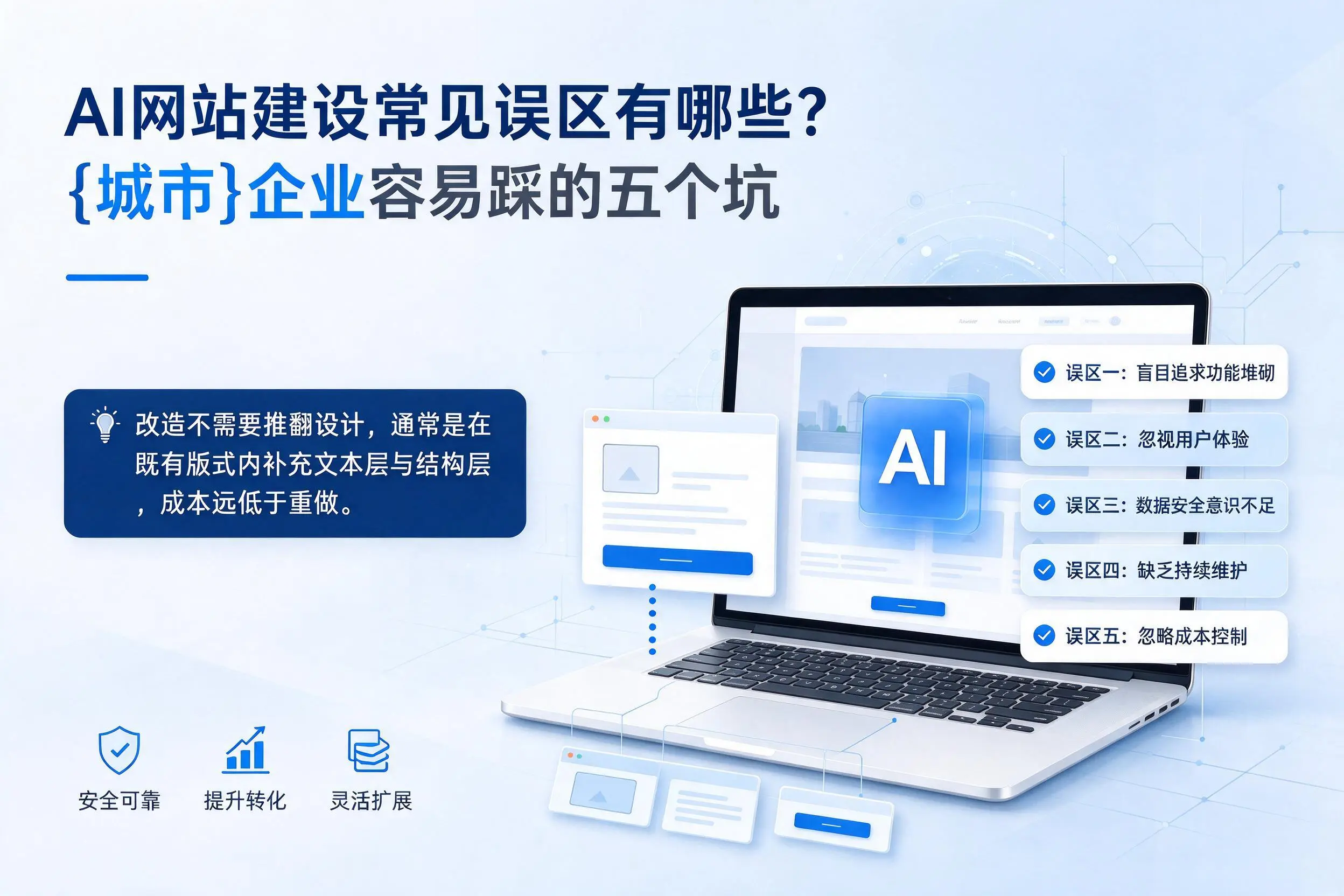 AI网站建设常见误区有哪些?铁门关企业容易踩的五个坑