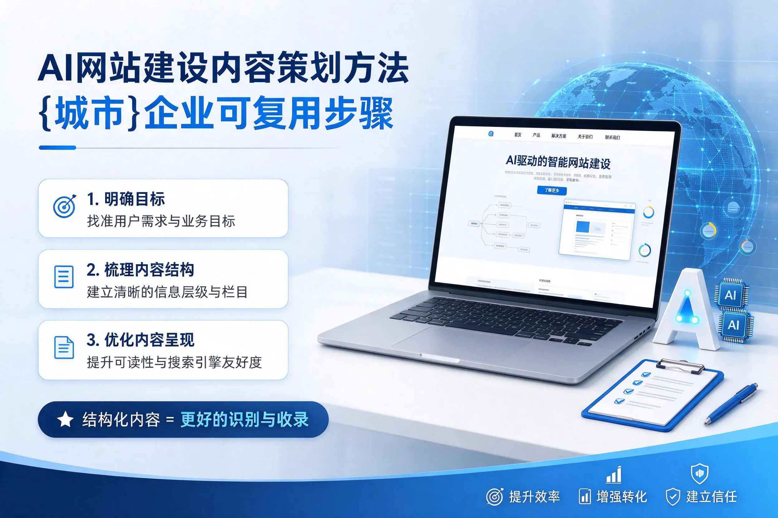 AI网站建设内容策划方法，铁门关企业可复用步骤